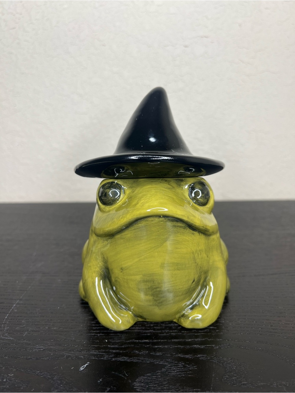 NEW 6.5” Ceramic Witch Frog Honey Pot & Dipper